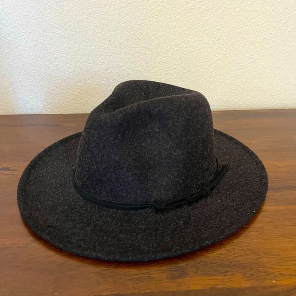 Black wool unisex fedora hat